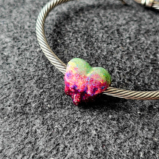 Transition Glitter Enamel Melting Heart